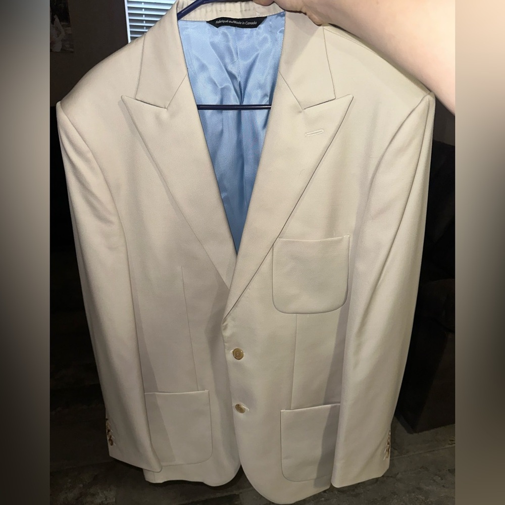 Men’s cream sports coat 42R - Picture 3 of 4